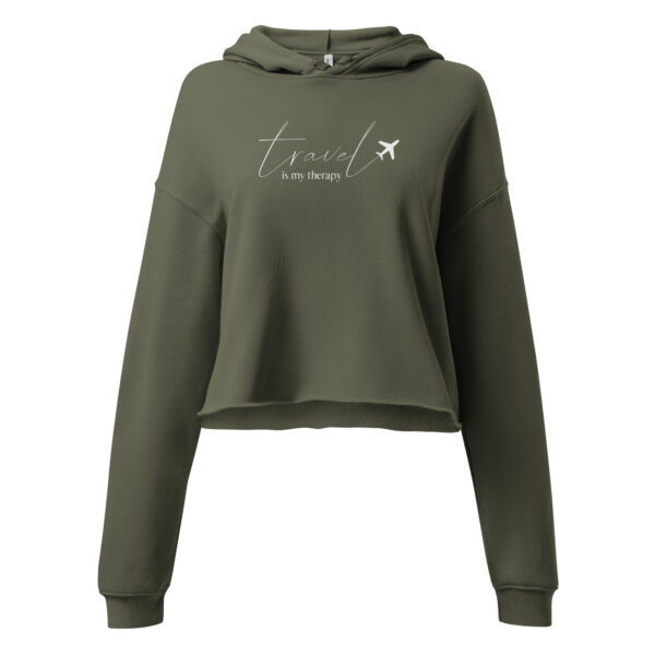 Travel is my therapy Crop-Hoodie – Bild 3